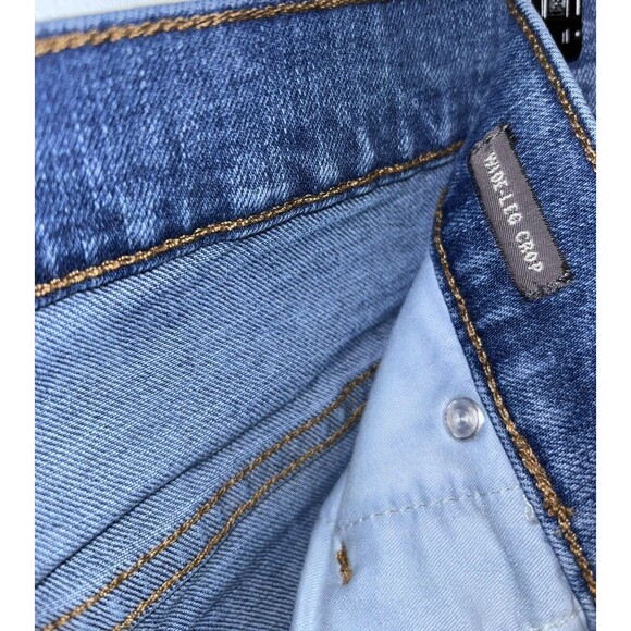 J.Crew Point Sur Wide Leg Crop Jeans Sz 31T Medium Wash High Rise Fray Hem - Picture 5 of 5